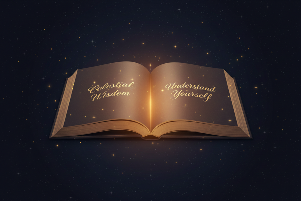 Celestial artwork illustrating a personalised birth chart report